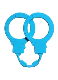 Голубые силиконовые наручники Stretchy Cuffs Turquoise - Lola Games - купить с доставкой в Долгопрудном