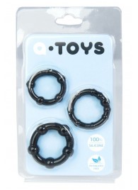 Набор из 3 чёрных эрекционных колец A-toys - A-toys - в Долгопрудном купить с доставкой