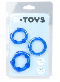 Набор из 3 синих эрекционных колец A-toys - A-toys - в Долгопрудном купить с доставкой