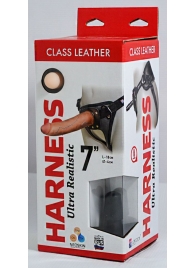 Насадка-фаллоимитатор на кожаных трусиках Harness Ultra Realistic 7  - 18 см. - LOVETOY (А-Полимер) - купить с доставкой в Долгопрудном