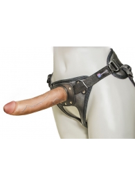 Насадка-фаллоимитатор на кожаных трусиках Harness Ultra Realistic 7  - 18 см. - LOVETOY (А-Полимер) - купить с доставкой в Долгопрудном