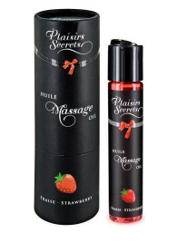 Массажное масло с ароматом клубники Huile de Massage Gourmande Fraise des Bois - 59 мл. - Plaisir Secret - купить с доставкой в Долгопрудном