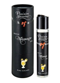 Массажное масло с ароматом пина колады Huile de Massage Gourmande Pina Colada - 59 мл. - Plaisir Secret - купить с доставкой в Долгопрудном