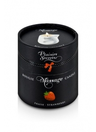 Массажная свеча с ароматом клубники Bougie de Massage Gourmande Fraise - 80 мл. - Plaisir Secret - купить с доставкой в Долгопрудном
