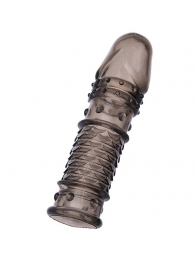 Дымчатая закрытая насадка ToyFa XLover с чешуйками и пупырышками - 13,5 см. - ToyFa - в Долгопрудном купить с доставкой