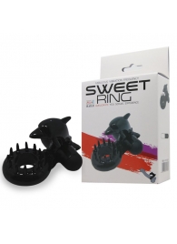 Чёрное эрекционное виброкольцо Sweet Ring с дельфинчиком - Baile - в Долгопрудном купить с доставкой