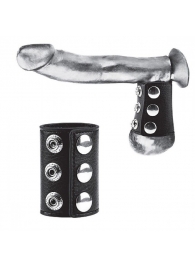Утяжка на пенис на кнопочках 100% PVC STRAP WITH METAL SNAP - BlueLine - купить с доставкой в Долгопрудном