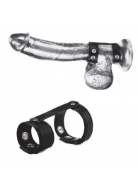 Утяжка на пенис с клёпками Duo Snap Cock And Ball Ring - BlueLine - купить с доставкой в Долгопрудном
