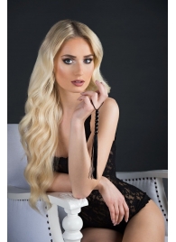 Чёрная мини-плеть из резины Rubber Mini Whip - 22 см. - Blush Novelties - купить с доставкой в Долгопрудном