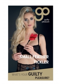 Пластиковая метелочка с красными пёрышками Small Feather Tickler - 32 см. - Blush Novelties - купить с доставкой в Долгопрудном