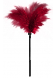 Пластиковая метелочка с красными пёрышками Small Feather Tickler - 32 см. - Blush Novelties - купить с доставкой в Долгопрудном