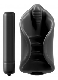 Чёрный мастурбатор Vibrating Silicone Stimulator с вибрацией - Pipedream - в Долгопрудном купить с доставкой