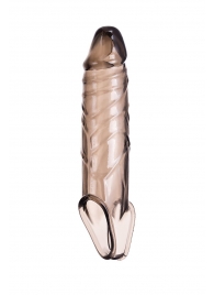 Дымчатая фаллическая насадка с подхватом и закрытой головкой - 16,2 см. - ToyFa - в Долгопрудном купить с доставкой