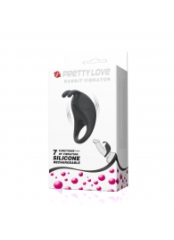 Чёрное эрекционное кольцо с вибрацией Rabbit Vibrator - Baile - в Долгопрудном купить с доставкой