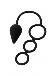 Тройное эрекционное кольцо с анальным хвостом Drop M-size - Erotist Adult Toys - в Долгопрудном купить с доставкой