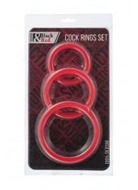 Набор из 3 красных эрекционных колец различного диаметра - ToyFa - в Долгопрудном купить с доставкой