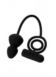 Чёрное эрекционное кольцо с вибростимулятором и анальным хвостом - Erotist Adult Toys - в Долгопрудном купить с доставкой