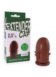 Коричневый латексный удлинитель пениса 2.5 in с шипиками - Sitabella - в Долгопрудном купить с доставкой