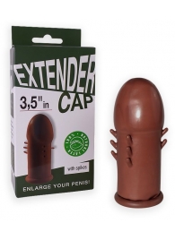 Коричневый латексный удлинитель пениса 3.5 in с шипиками - Sitabella - в Долгопрудном купить с доставкой
