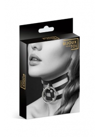 Чёрный тройной чокер с большим кольцом - Bijoux Pour Toi - купить с доставкой в Долгопрудном