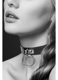 Узенький ошейник из полиуретана с кольцом - Bijoux Pour Toi - купить с доставкой в Долгопрудном