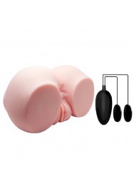 Телесный мастурбатор с двумя любовными тоннелями и вибрацией - Baile - в Долгопрудном купить с доставкой