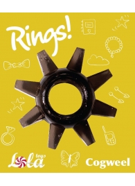 Чёрное эрекционное кольцо Rings Cogweel - Lola Games - в Долгопрудном купить с доставкой