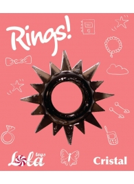 Чёрное эрекционное кольцо Rings Cristal - Lola Games - в Долгопрудном купить с доставкой