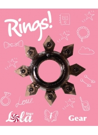 Чёрное эрекционное кольцо Rings Gear - Lola Games - в Долгопрудном купить с доставкой