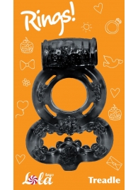 Чёрное эрекционное кольцо Rings Treadle с подхватом - Lola Games - в Долгопрудном купить с доставкой