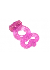 Розовое эрекционное кольцо Rings Treadle с подхватом - Lola Games - в Долгопрудном купить с доставкой