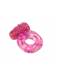 Розовое эрекционное кольцо с вибрацией Rings Axle-pin - Lola Games - в Долгопрудном купить с доставкой