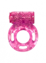 Розовое эрекционное кольцо с вибрацией Rings Axle-pin - Lola Games - в Долгопрудном купить с доставкой