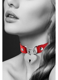 Красный чокер с замком в форме сердца - Bijoux Pour Toi - купить с доставкой в Долгопрудном