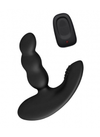 Черный силиконовый стимулятор простаты Levett Nitoc с пультом ДУ - Levett - в Долгопрудном купить с доставкой