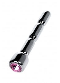 Серебристый уретральный плаг со стразом - 7 см. - ToyFa - купить с доставкой в Долгопрудном