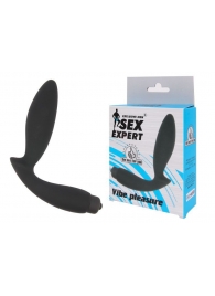 Чёрный вибростимулятор простаты Sex Expert Vibe Pleasure - Sex Expert - в Долгопрудном купить с доставкой