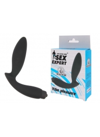 Чёрный вибростимулятор простаты Sex Expert Vibe Pleasure - Sex Expert - в Долгопрудном купить с доставкой