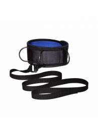 Чёрно-синий неопреновый ошейник с поводком - Sitabella - купить с доставкой в Долгопрудном
