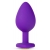 Фиолетовая анальная пробка Bling Plug Large с золотистым стразом - 9,5 см. - Blush Novelties - купить с доставкой в Долгопрудном
