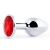 Серебристая анальная пробка с красным стразом - 7,2 см. - Anal Jewelry Plug - купить с доставкой в Долгопрудном