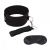 Черный ошейник с длинным поводком Collar and Leash Set - Lux Fetish - купить с доставкой в Долгопрудном