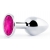 Серебристая анальная пробка с малиновым кристаллом - 7,2 см. - Anal Jewelry Plug - купить с доставкой в Долгопрудном