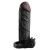 Чёрная вибронасадка с кольцом Vibrating Real Feel 2 Extension - 16 см. - Pipedream - в Долгопрудном купить с доставкой