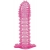 Гелевая розовая насадка с шипами - 12 см. - Toyfa Basic - в Долгопрудном купить с доставкой