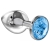 Большая серебристая анальная пробка Diamond Light blue Sparkle Large с голубым кристаллом - 8 см. - Lola Games - купить с доставкой в Долгопрудном