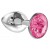 Малая серебристая анальная пробка Diamond Pink Sparkle Small с розовым кристаллом - 7 см. - Lola Games - купить с доставкой в Долгопрудном