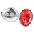 Малая серебристая анальная пробка Diamond Red Sparkle Small с красным кристаллом - 7 см. - Lola Games - купить с доставкой в Долгопрудном