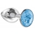 Малая серебристая анальная пробка Diamond Light blue Sparkle Small с голубым кристаллом - 7 см. - Lola Games - купить с доставкой в Долгопрудном