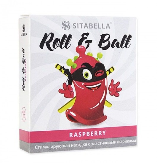 Стимулирующий презерватив-насадка Roll   Ball Raspberry - Sitabella - купить с доставкой в Долгопрудном